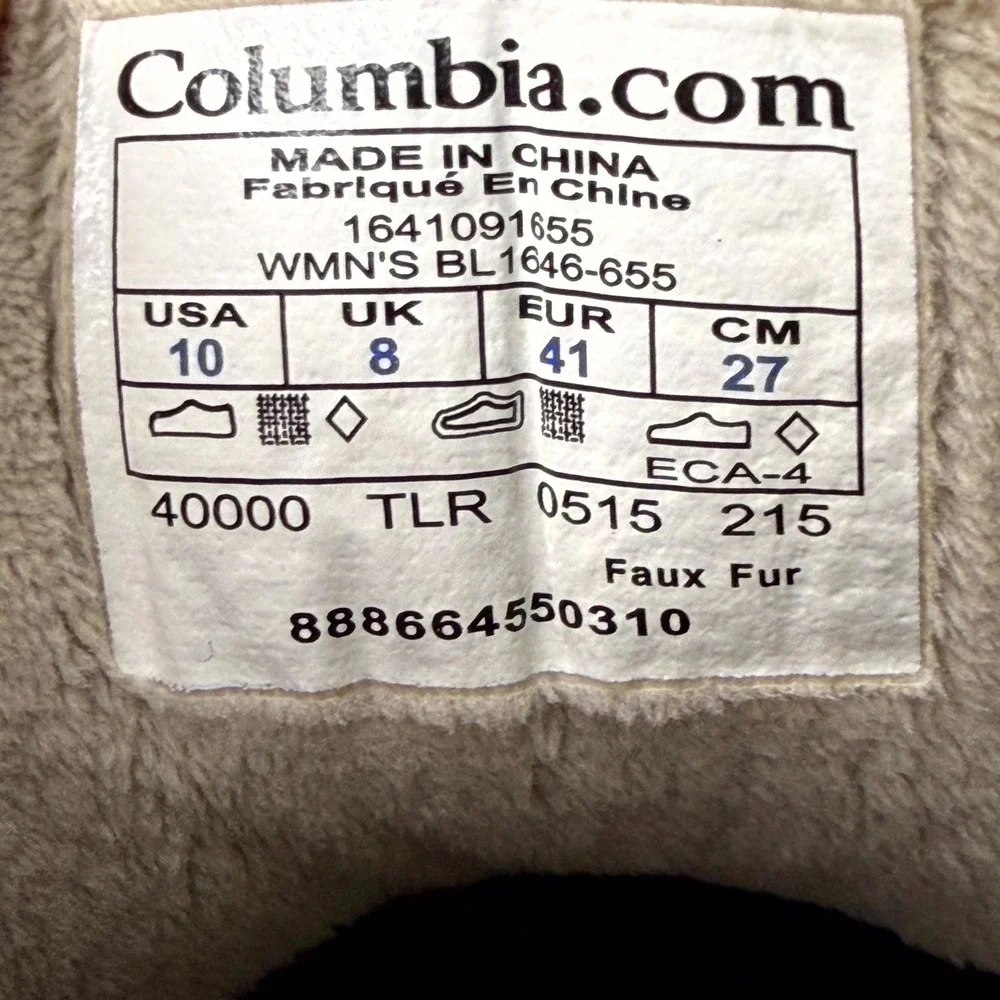 Columbia Minx Fire BL1646-655 Womens US 10 Winter Boots Ruby/Yellow Waterproof